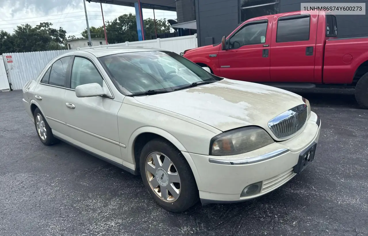 2004 Lincoln Ls VIN: 1LNHM86S74Y600273 Lot: 63661135