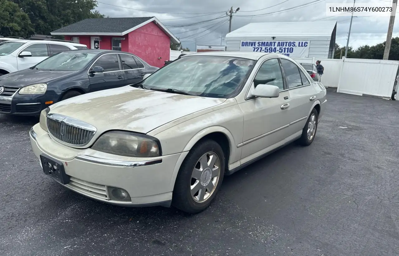 2004 Lincoln Ls VIN: 1LNHM86S74Y600273 Lot: 63661135
