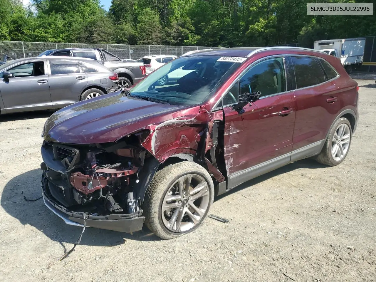 2018 Lincoln Mkc Reserve VIN: 5LMCJ3D95JUL22995 Lot: 55973495