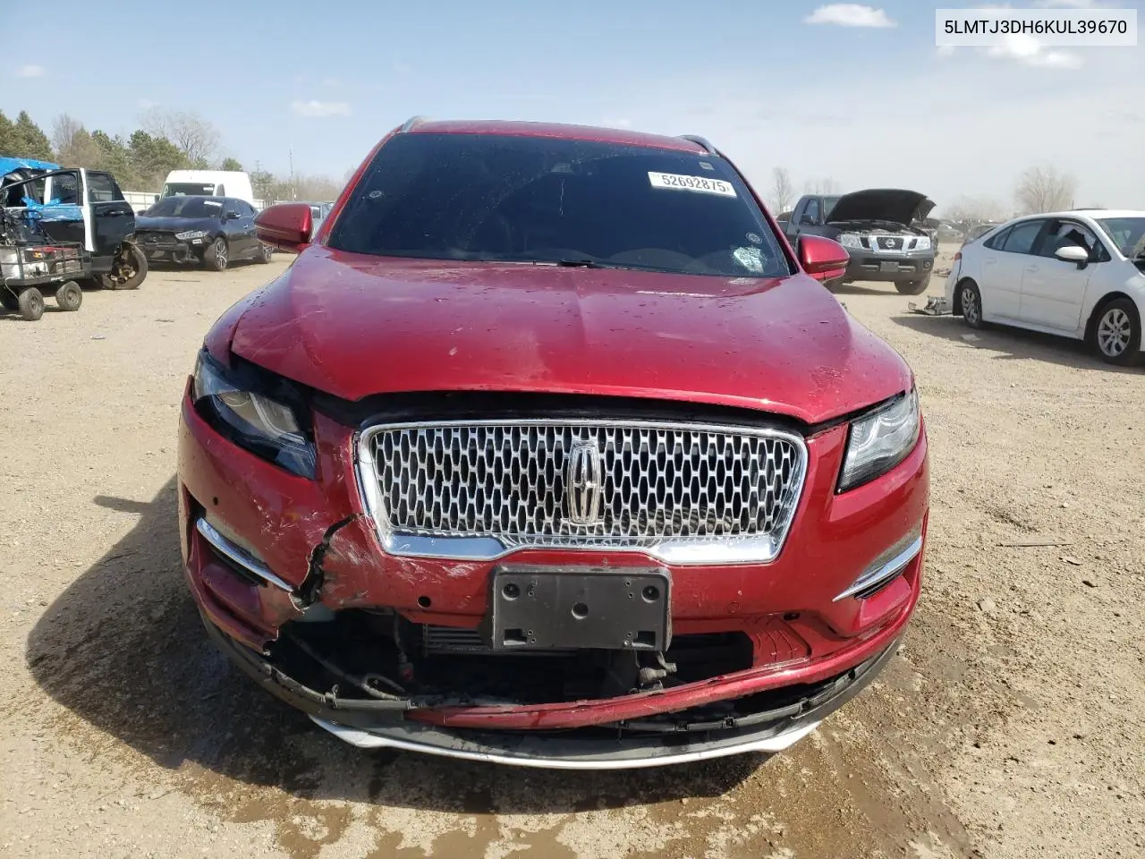 2019 Lincoln Mkc Reserve VIN: 5LMTJ3DH6KUL39670 Lot: 52692875