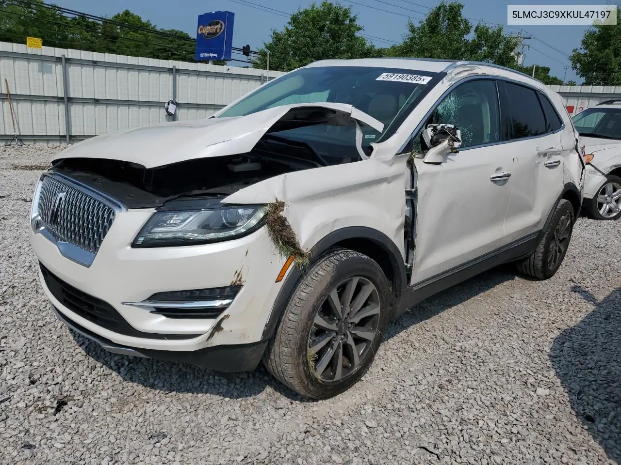 2019 Lincoln Mkc Reserve VIN: 5LMCJ3C9XKUL47197 Lot: 59190385