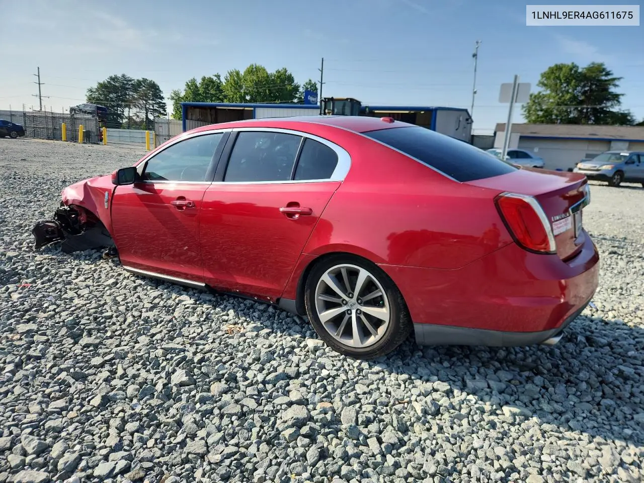 2010 Lincoln Mks VIN: 1LNHL9ER4AG611675 Lot: 62816045