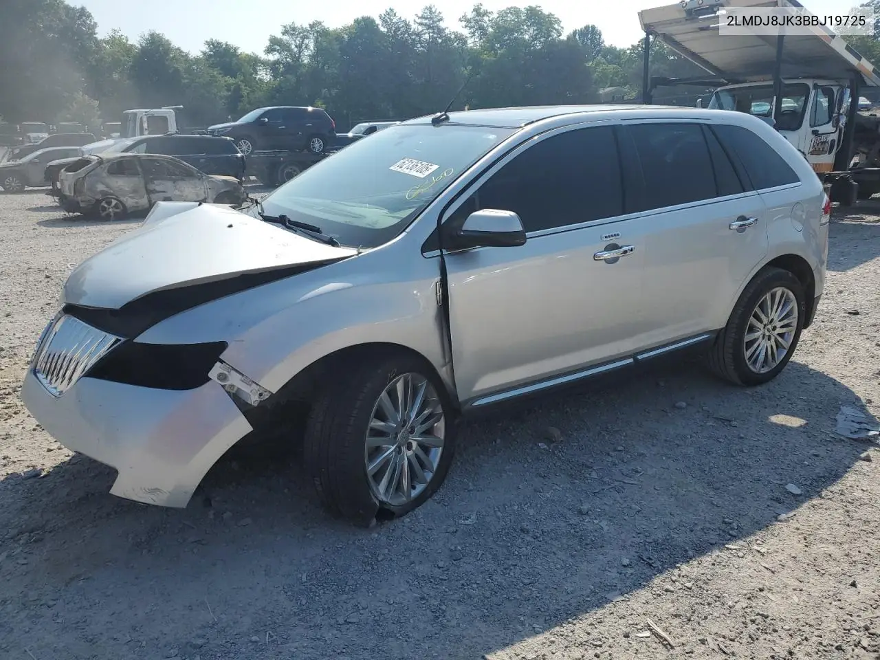 2011 Lincoln Mkx VIN: 2LMDJ8JK3BBJ19725 Lot: 62136105
