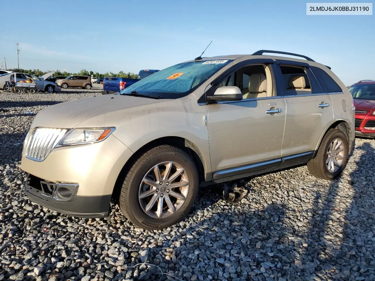 2011 Lincoln Mkx VIN: 2LMDJ6JK0BBJ31190 Lot: 62451605