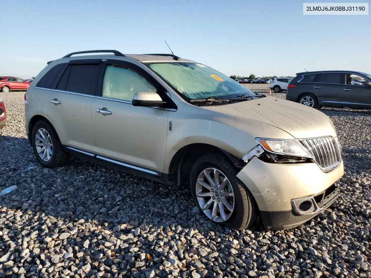 2011 Lincoln Mkx VIN: 2LMDJ6JK0BBJ31190 Lot: 62451605