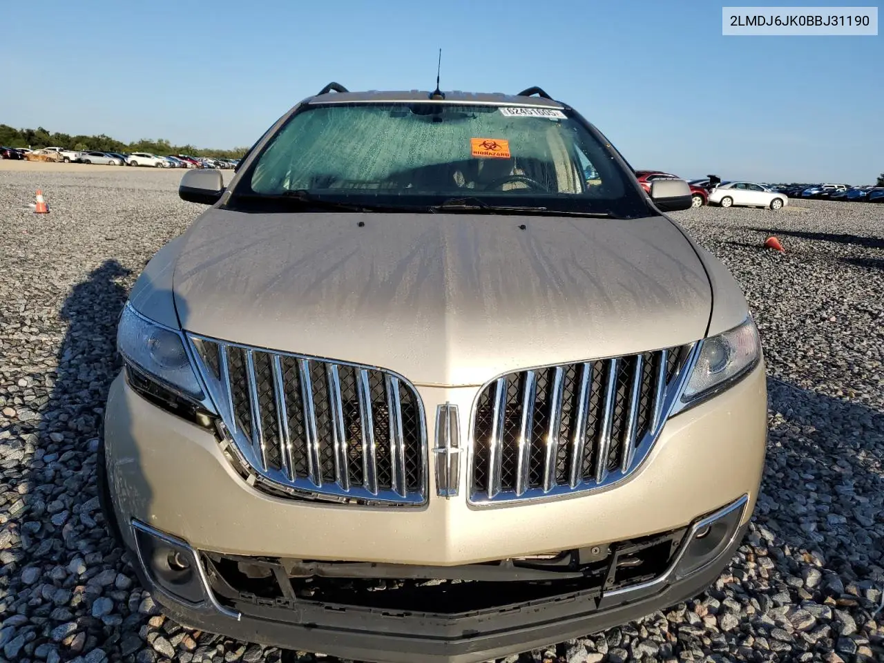 2011 Lincoln Mkx VIN: 2LMDJ6JK0BBJ31190 Lot: 62451605
