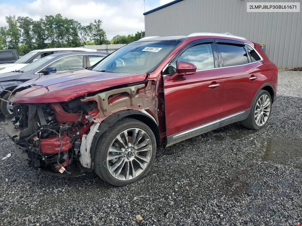 2016 Lincoln Mkx Reserve VIN: 2LMPJ8LP3GBL61671 Lot: 56366775