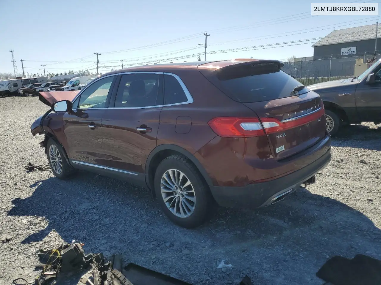 2016 Lincoln Mkx Select VIN: 2LMTJ8KRXGBL72880 Lot: 56479595