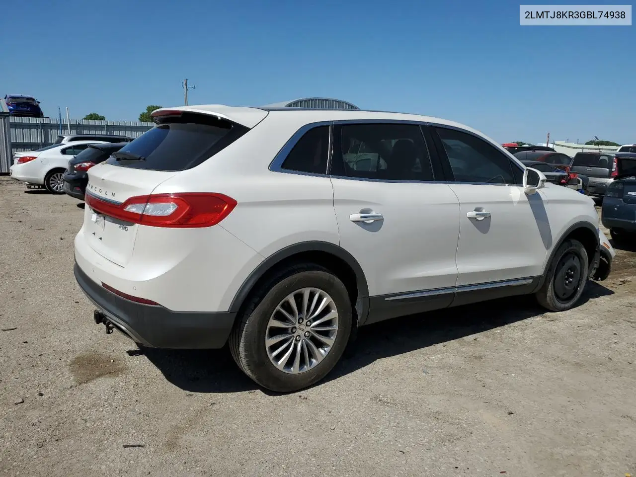 2016 Lincoln Mkx Select VIN: 2LMTJ8KR3GBL74938 Lot: 56517305