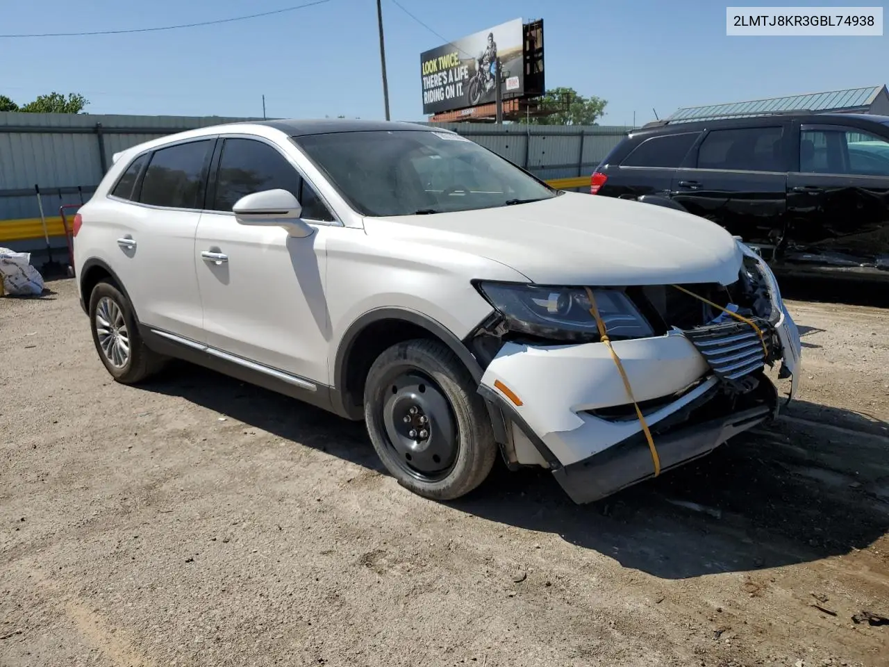 2016 Lincoln Mkx Select VIN: 2LMTJ8KR3GBL74938 Lot: 56517305