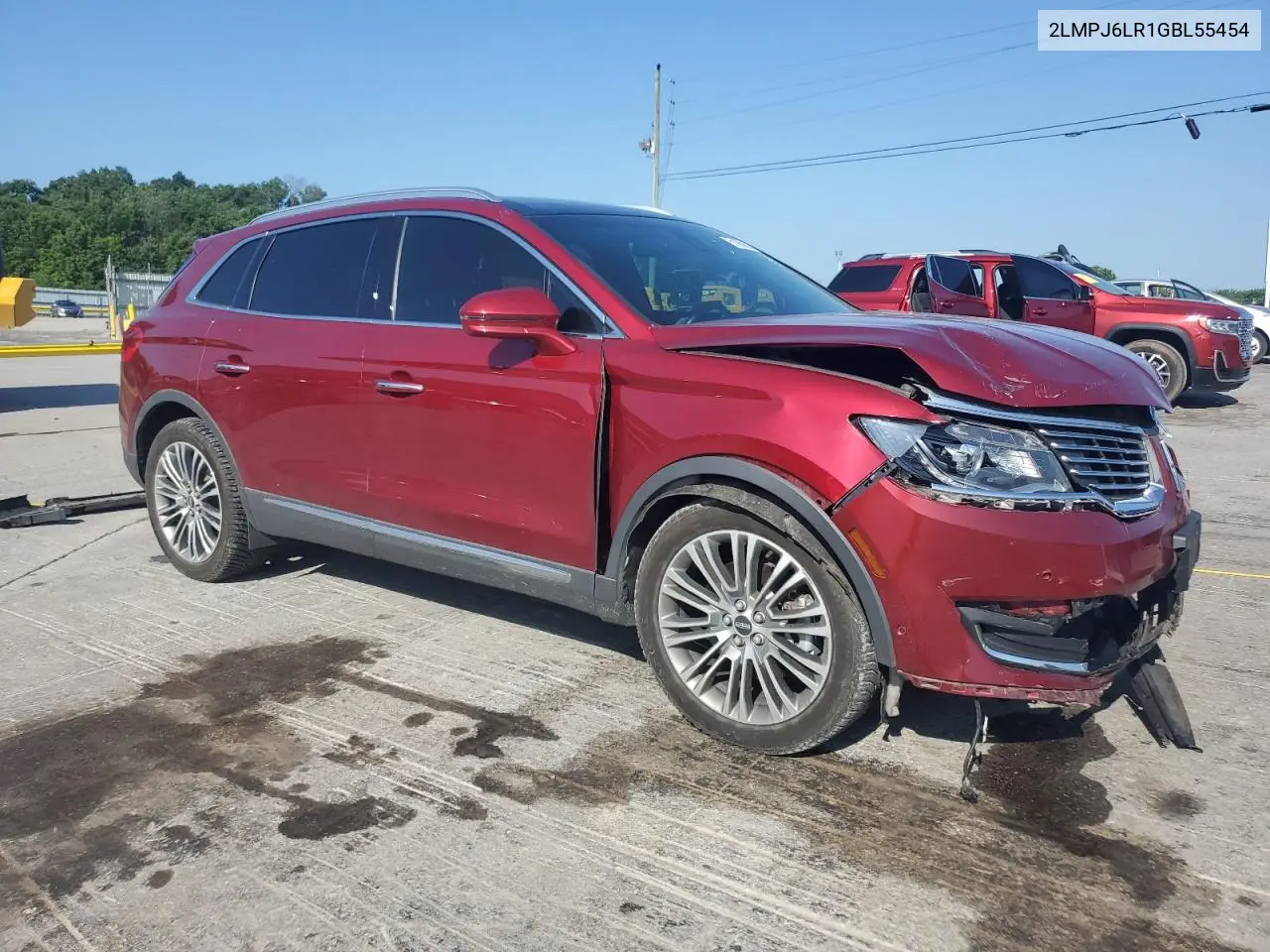 2016 Lincoln Mkx Reserve VIN: 2LMPJ6LR1GBL55454 Lot: 61986595