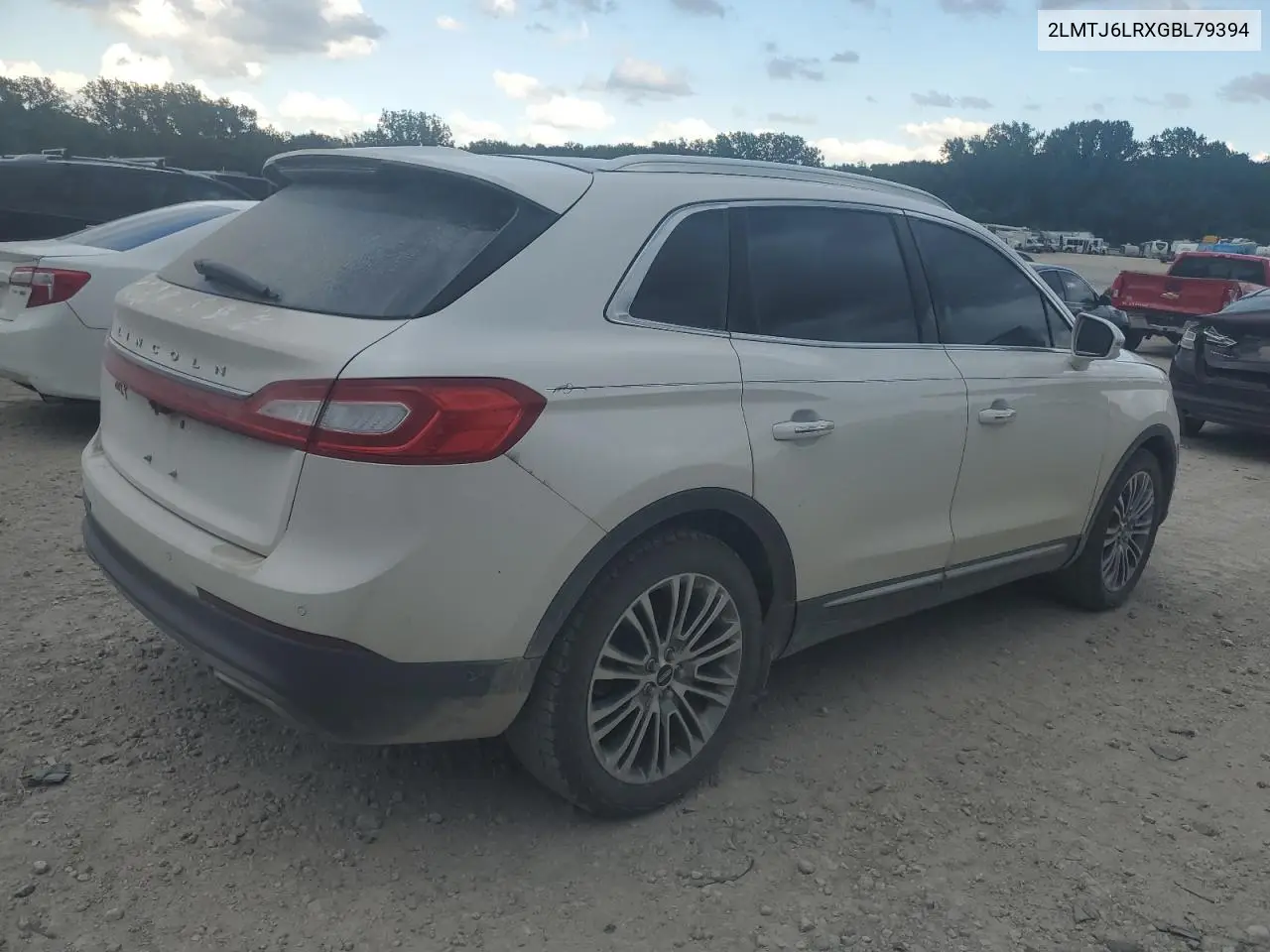 2016 Lincoln Mkx Reserve VIN: 2LMTJ6LRXGBL79394 Lot: 62741035