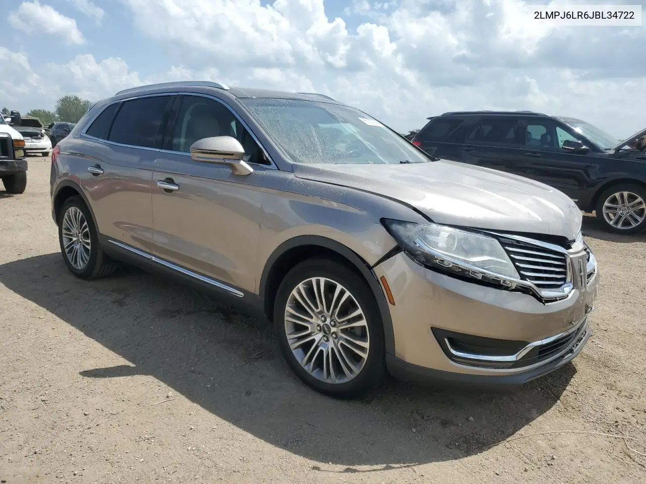 2018 Lincoln Mkx Reserve VIN: 2LMPJ6LR6JBL34722 Lot: 65182985