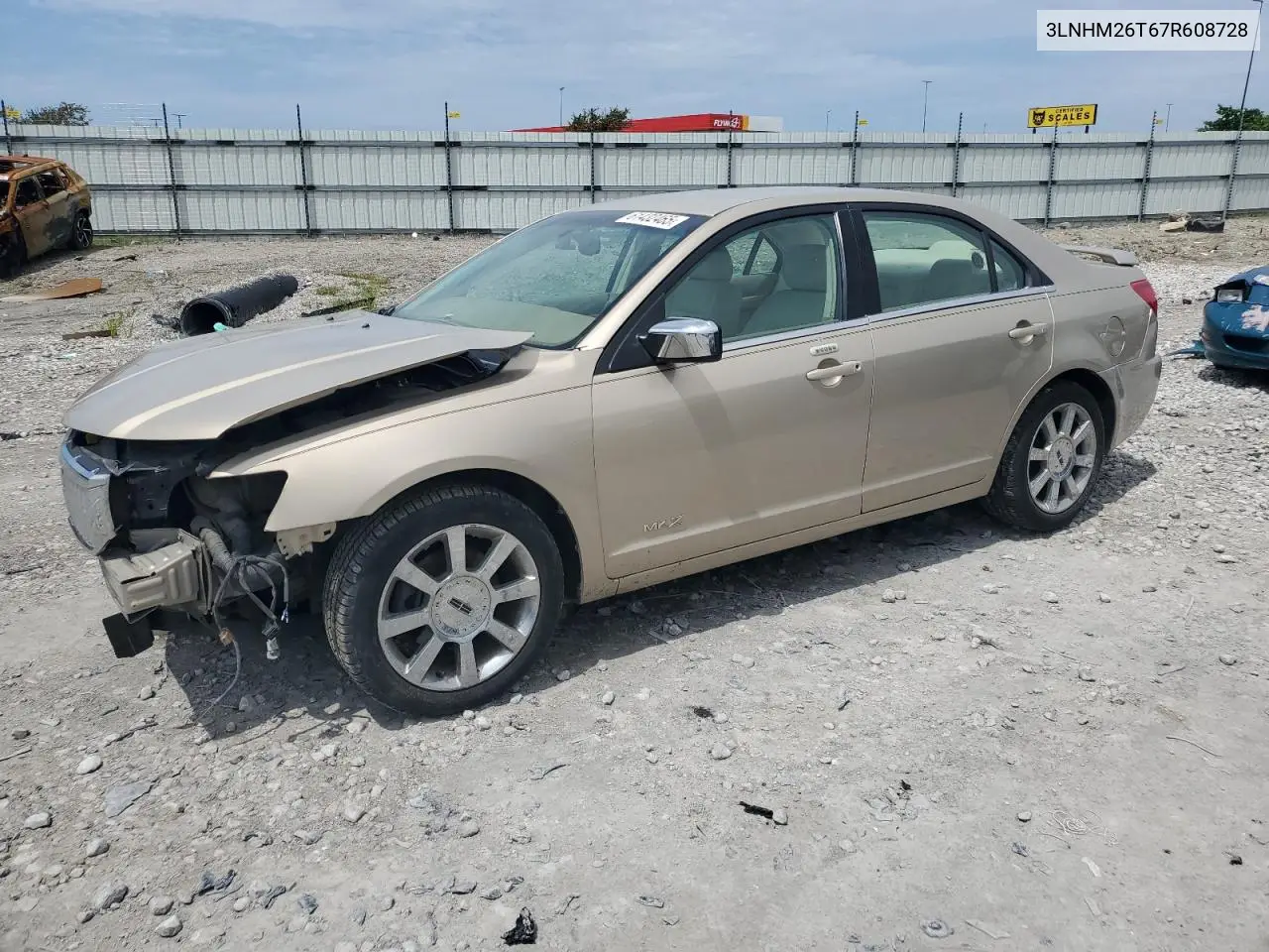 2007 Lincoln Mkz VIN: 3LNHM26T67R608728 Lot: 61432465