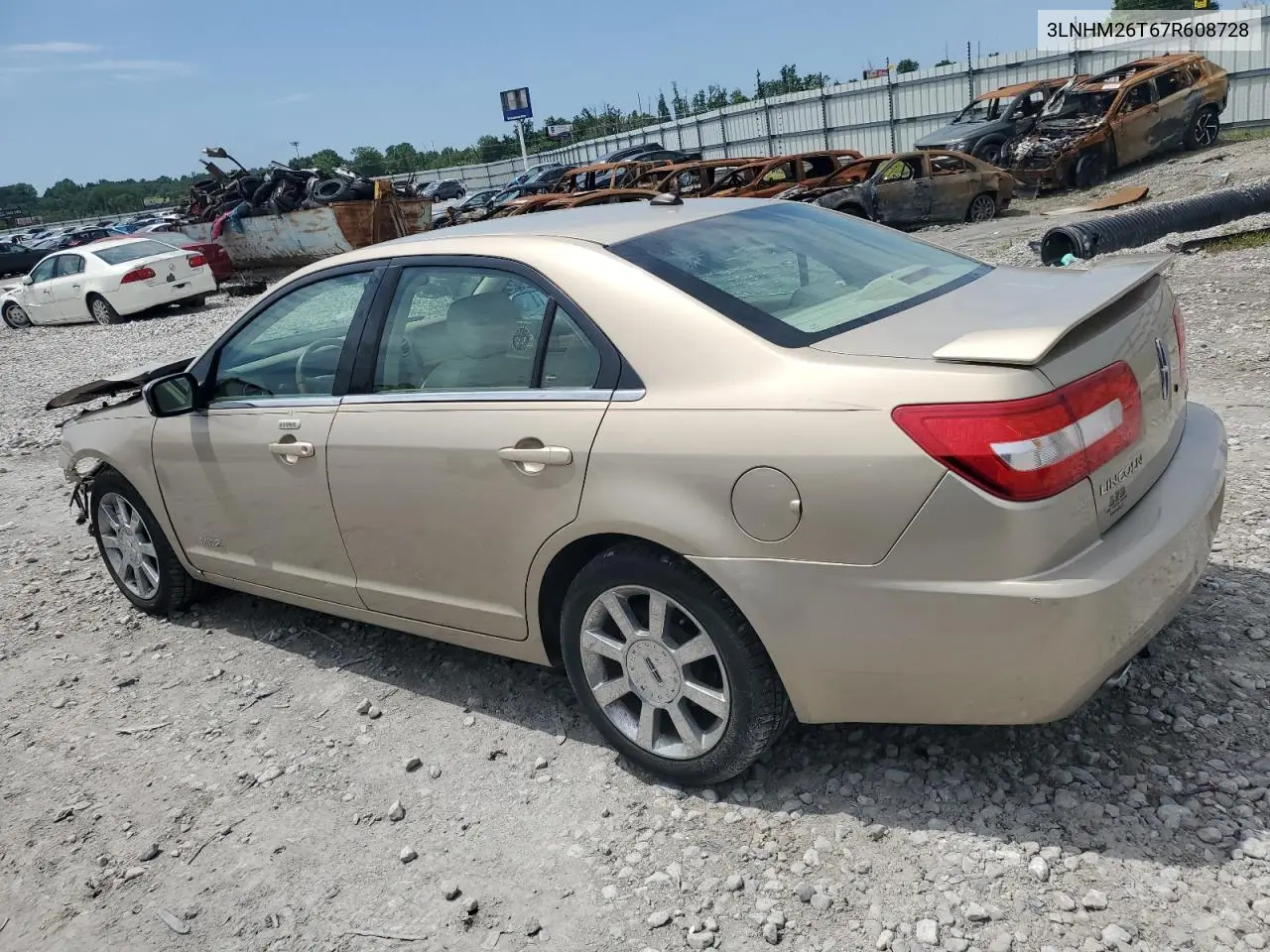 2007 Lincoln Mkz VIN: 3LNHM26T67R608728 Lot: 61432465
