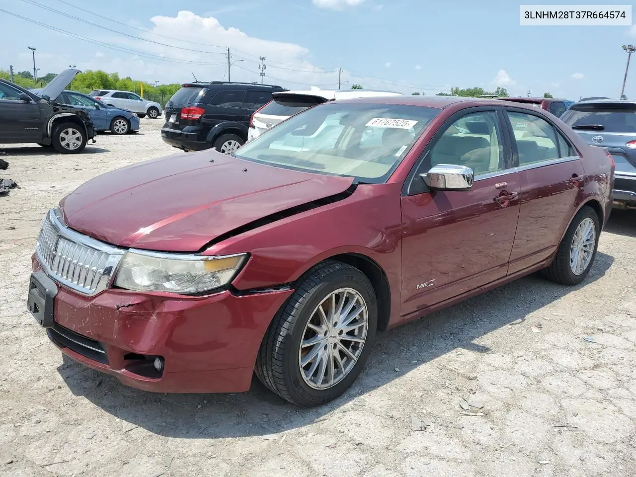 2007 Lincoln Mkz VIN: 3LNHM28T37R664574 Lot: 61767525