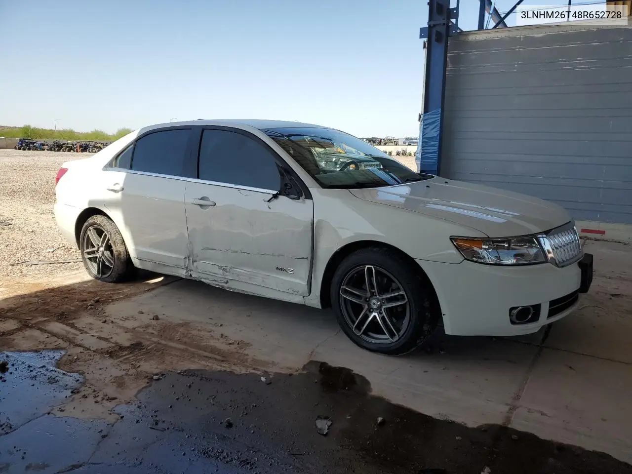 2008 Lincoln Mkz VIN: 3LNHM26T48R652728 Lot: 57098785