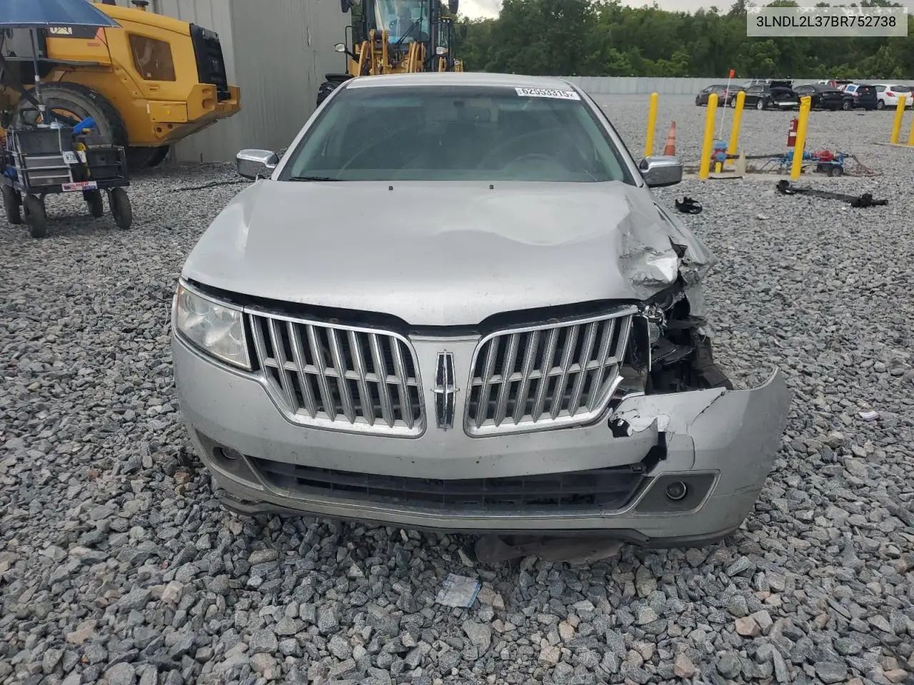 2011 Lincoln Mkz Hybrid VIN: 3LNDL2L37BR752738 Lot: 62553315