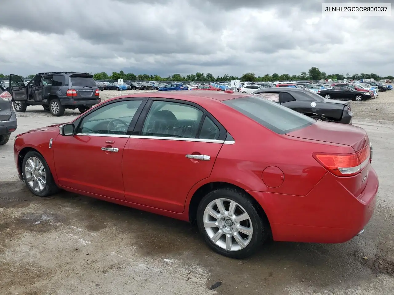 2012 Lincoln Mkz VIN: 3LNHL2GC3CR800037 Lot: 56786625