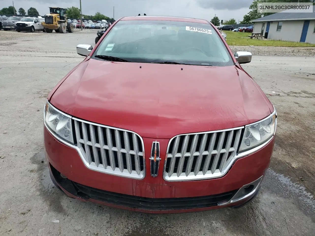 2012 Lincoln Mkz VIN: 3LNHL2GC3CR800037 Lot: 56786625