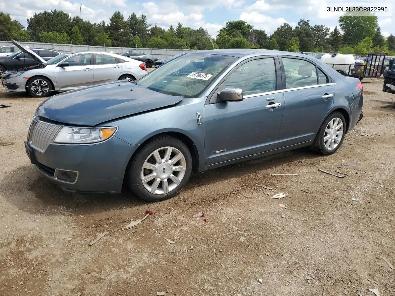 2012 Lincoln Mkz Hybrid VIN: 3LNDL2L33CR822995 Lot: 58790375