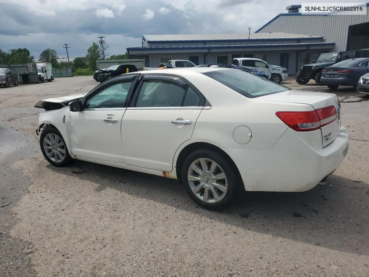 2012 Lincoln Mkz VIN: 3LNHL2JC5CR802316 Lot: 60153365