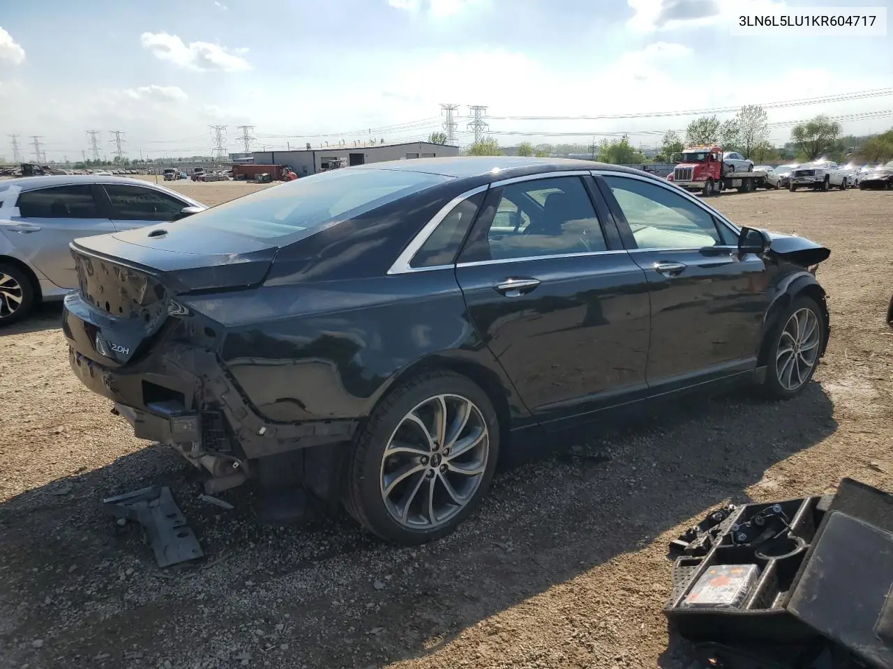 2019 Lincoln Mkz Reserve I VIN: 3LN6L5LU1KR604717 Lot: 56880575
