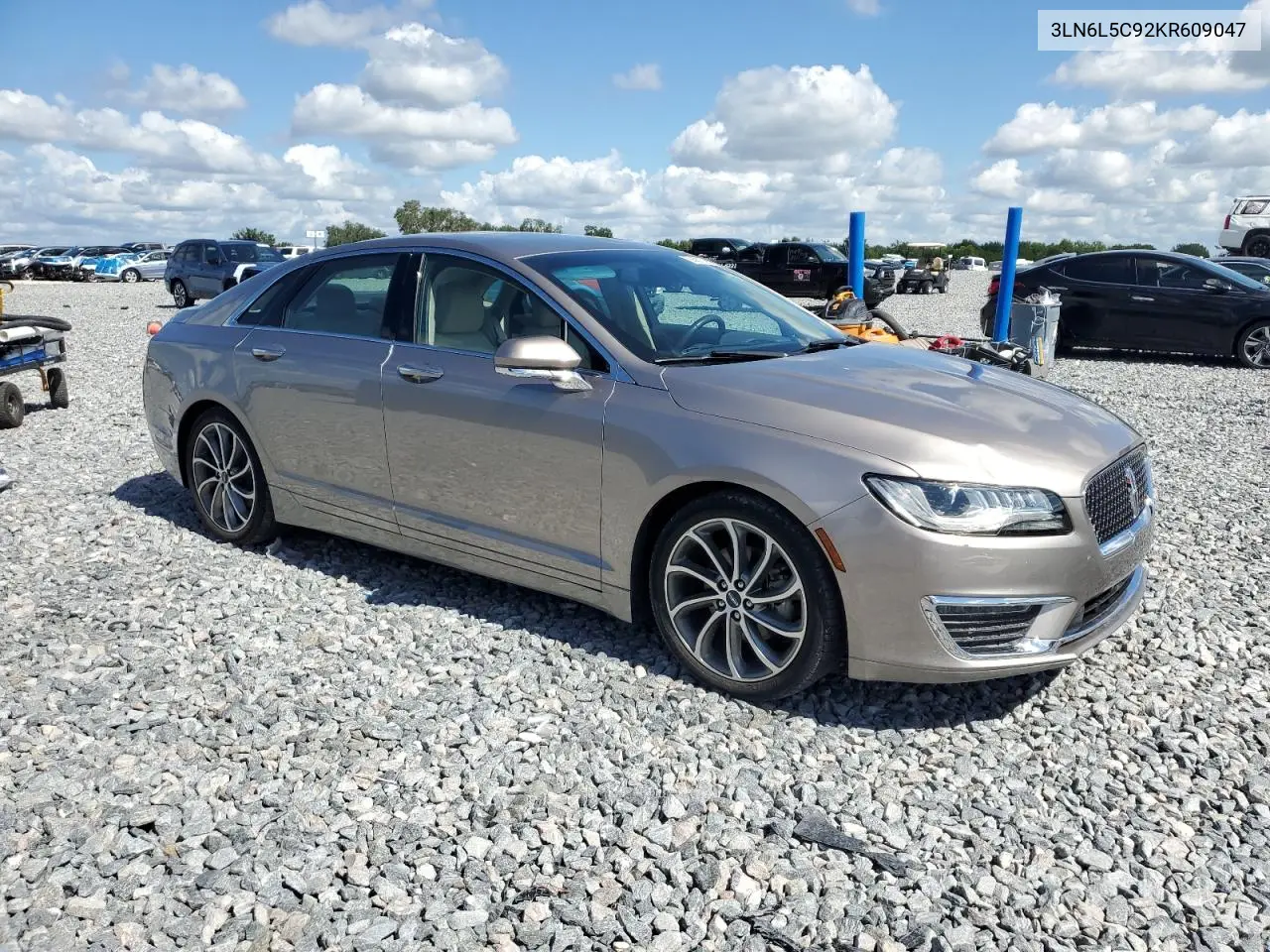 2019 Lincoln Mkz Reserve I VIN: 3LN6L5C92KR609047 Lot: 56913905