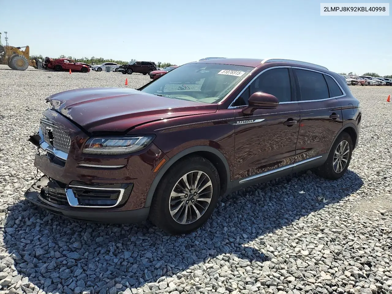 2019 Lincoln Nautilus Select VIN: 2LMPJ8K92KBL40998 Lot: 51076915