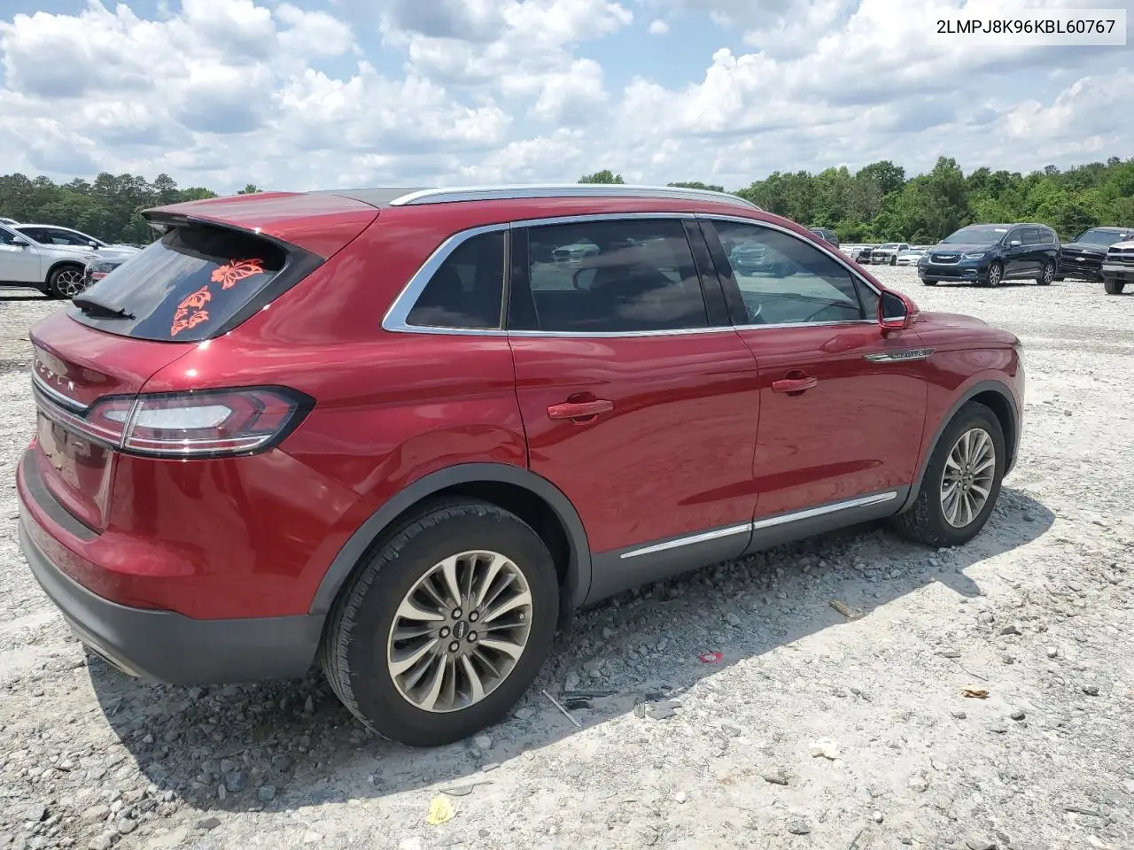 2019 Lincoln Nautilus Select VIN: 2LMPJ8K96KBL60767 Lot: 57061125