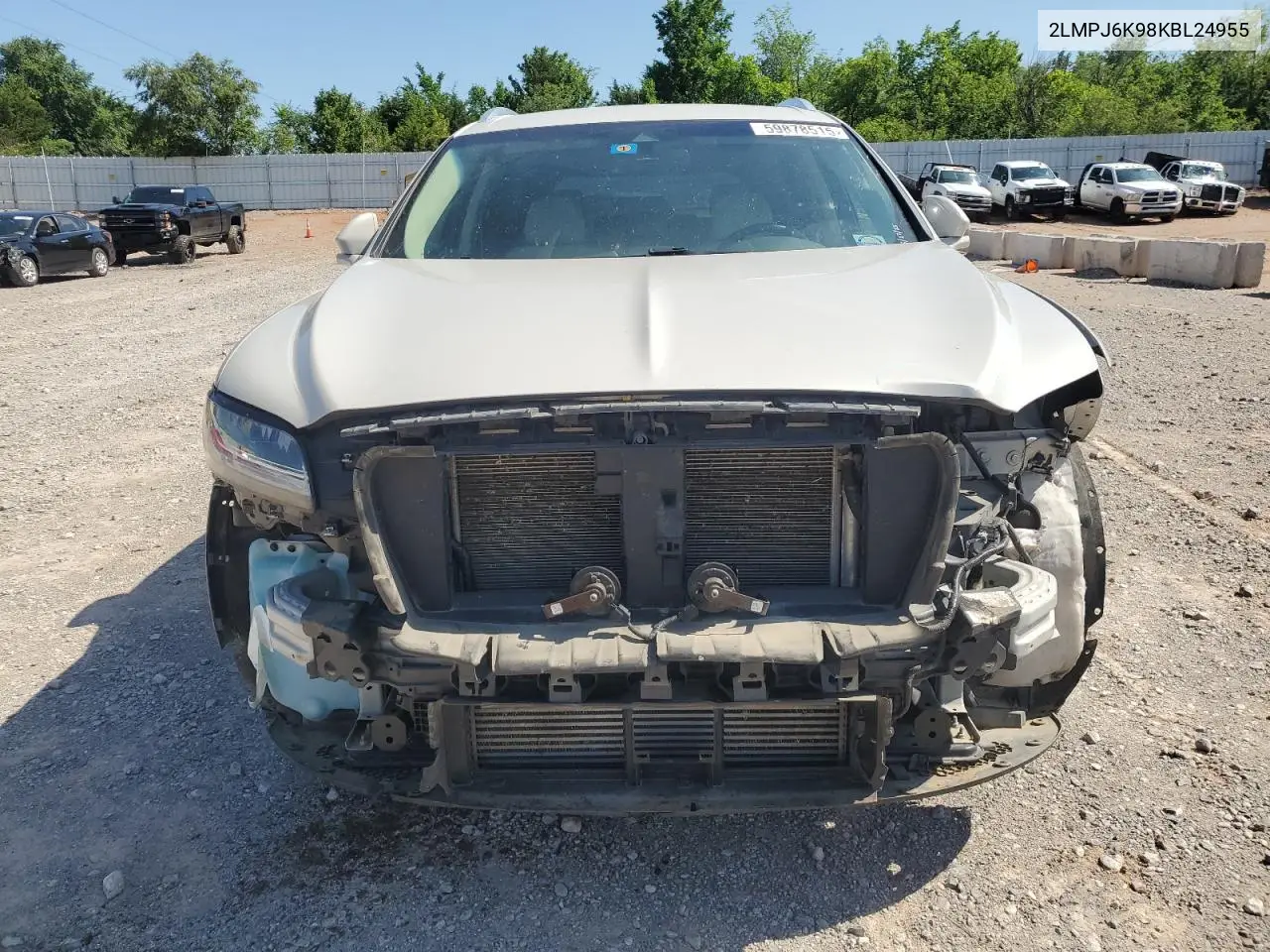 2019 Lincoln Nautilus Select VIN: 2LMPJ6K98KBL24955 Lot: 59878515