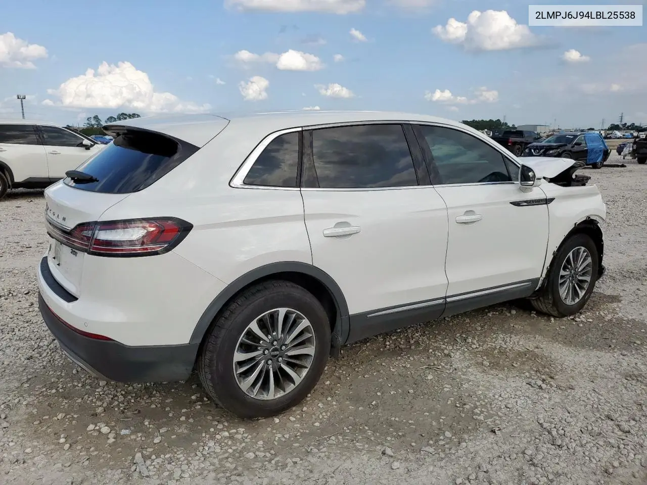 2020 Lincoln Nautilus VIN: 2LMPJ6J94LBL25538 Lot: 58831105