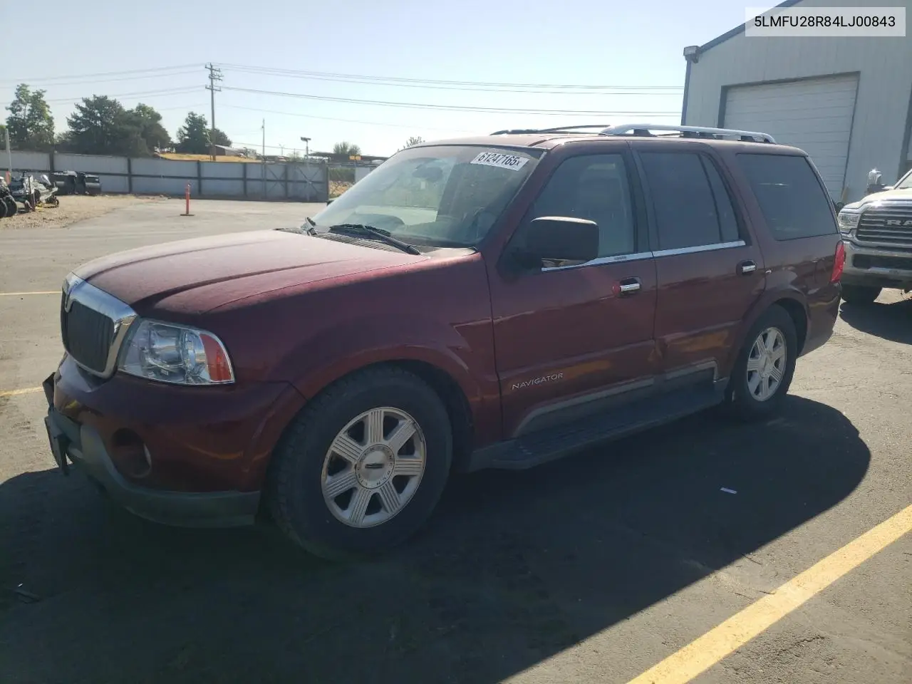 2004 Lincoln Navigator VIN: 5LMFU28R84LJ00843 Lot: 61247165
