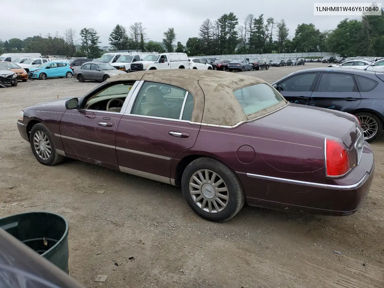 2006 Lincoln Town Car Signature VIN: 1LNHM81W46Y610840 Lot: 61987125