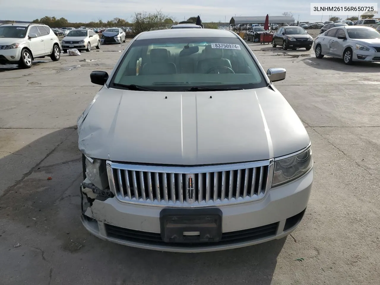 2006 Lincoln Zephyr VIN: 3LNHM26156R650725 Lot: 83750974