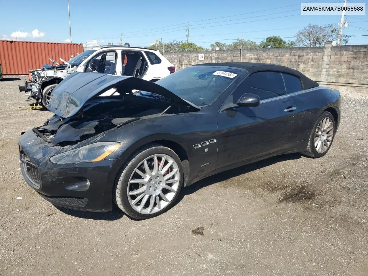 2011 Maserati Granturismo S VIN: ZAM45KMA7B0058588 Lot: 47044555