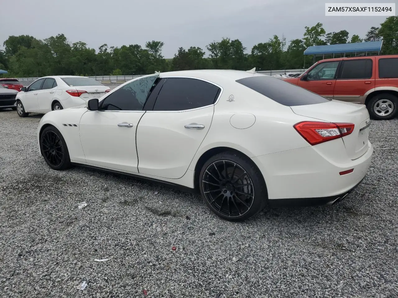 2015 Maserati Ghibli VIN: ZAM57XSAXF1152494 Lot: 56208545