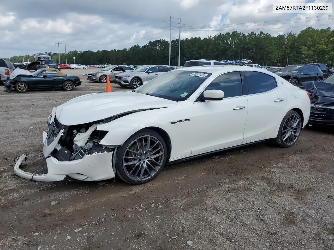 2015 Maserati Ghibli S VIN: ZAM57RTA2F1130239 Lot: 61567495