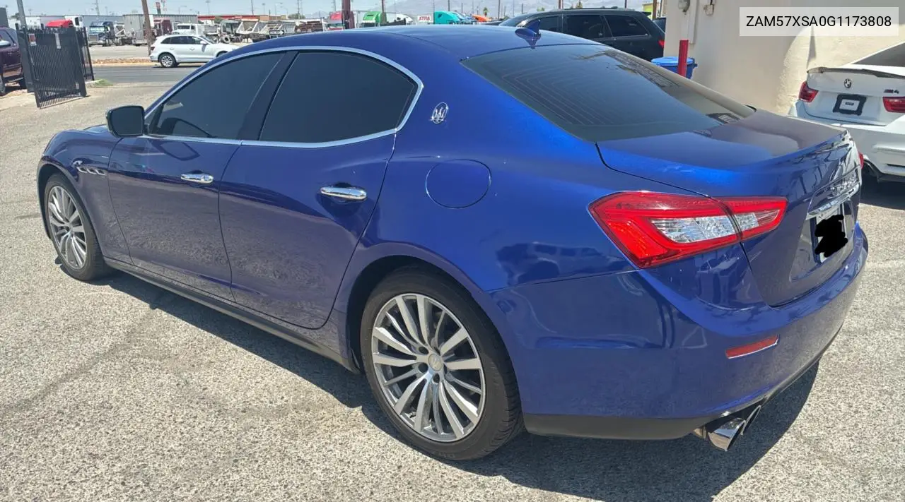 2016 Maserati Ghibli VIN: ZAM57XSA0G1173808 Lot: 62913645