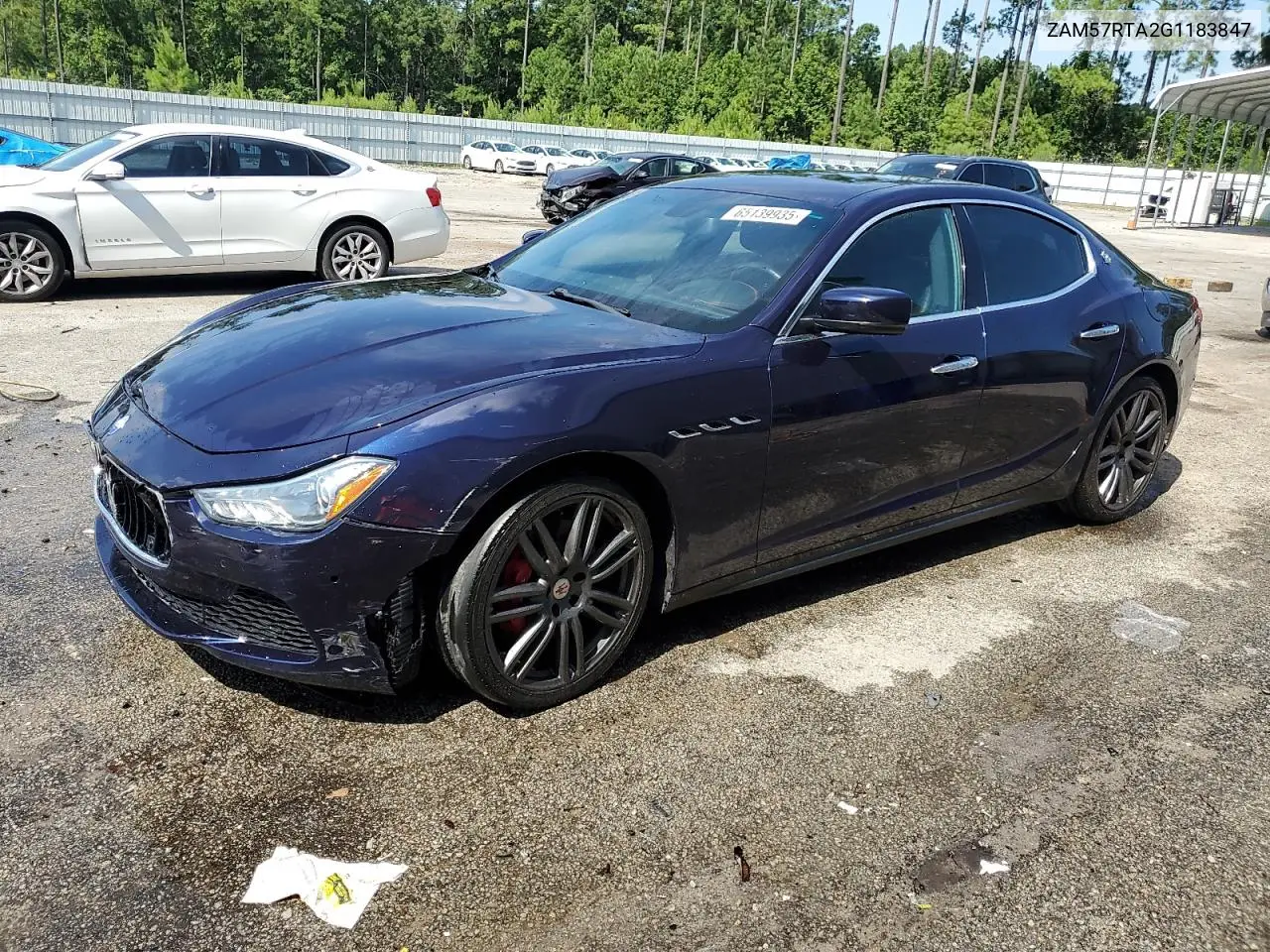 2016 Maserati Ghibli S VIN: ZAM57RTA2G1183847 Lot: 65139935