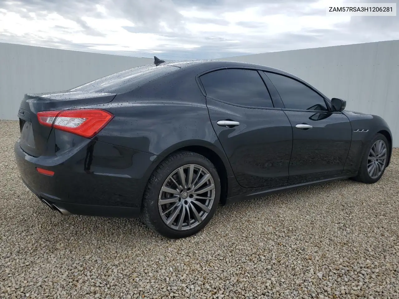 2017 Maserati Ghibli S VIN: ZAM57RSA3H1206281 Lot: 56658025