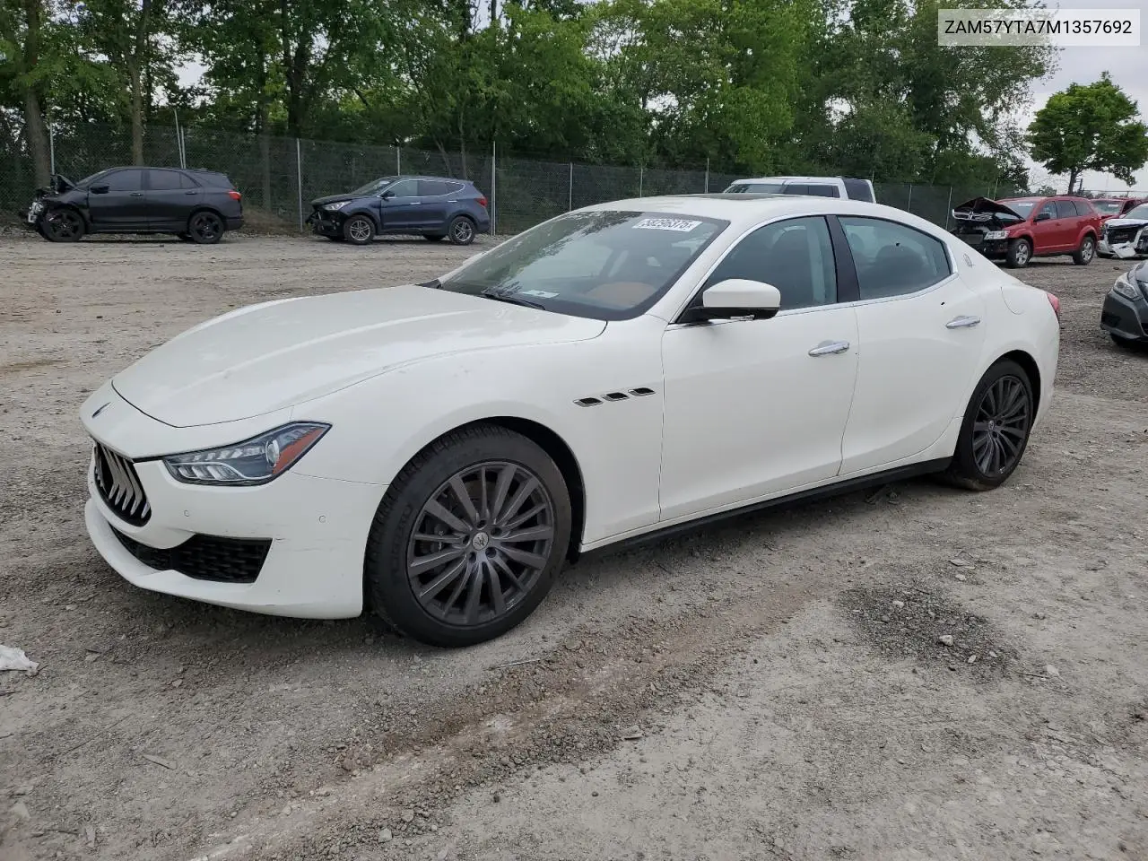 2021 Maserati Ghibli S VIN: ZAM57YTA7M1357692 Lot: 58296375