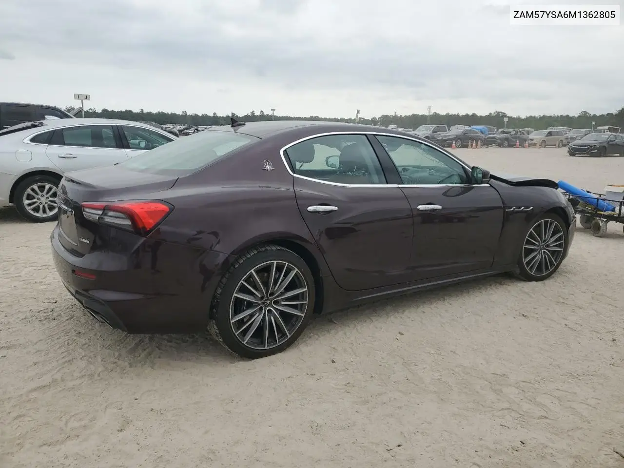 2021 Maserati Ghibli S VIN: ZAM57YSA6M1362805 Lot: 53312315