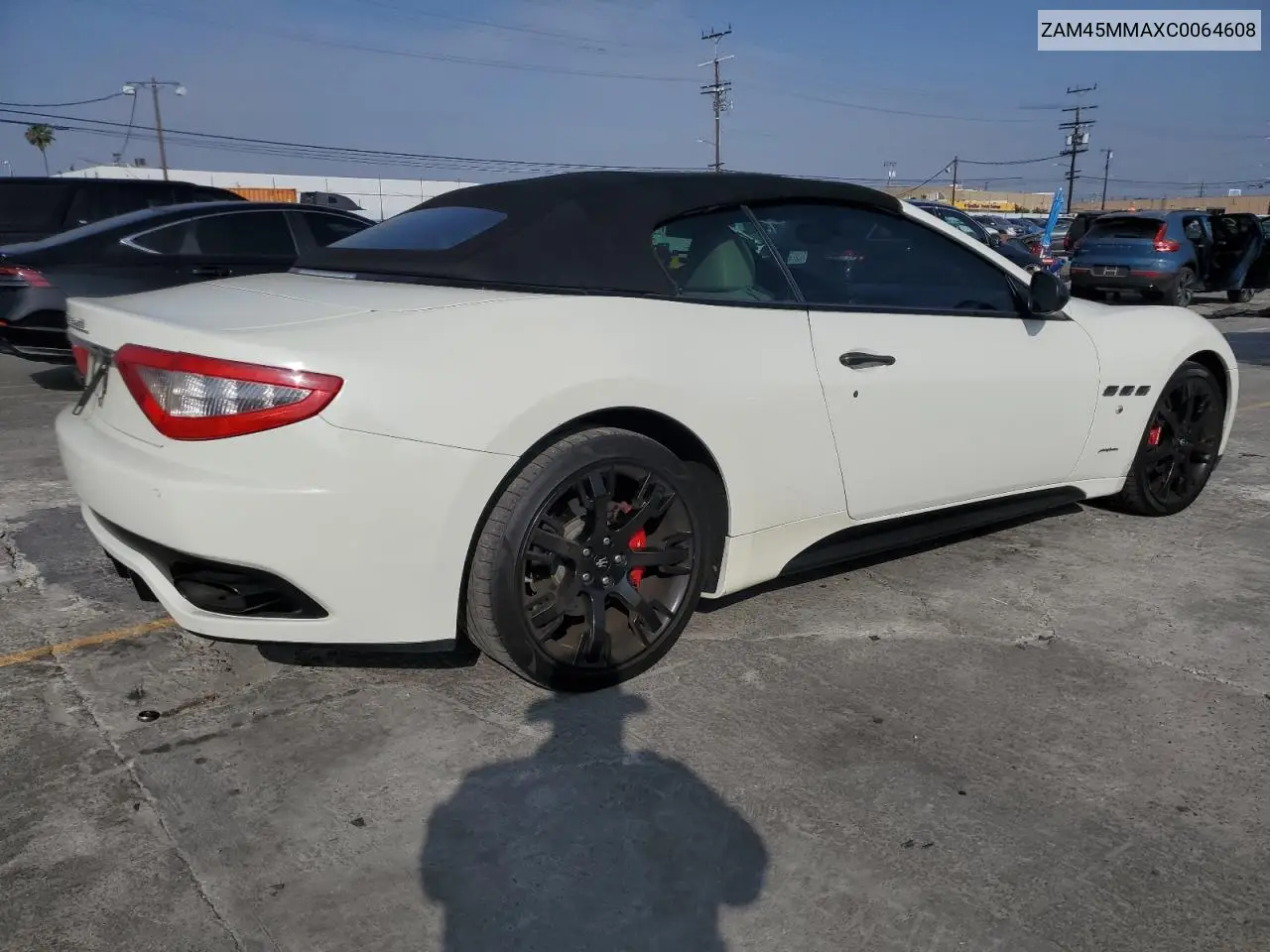 2012 Maserati Granturismo S VIN: ZAM45MMAXC0064608 Lot: 58412065