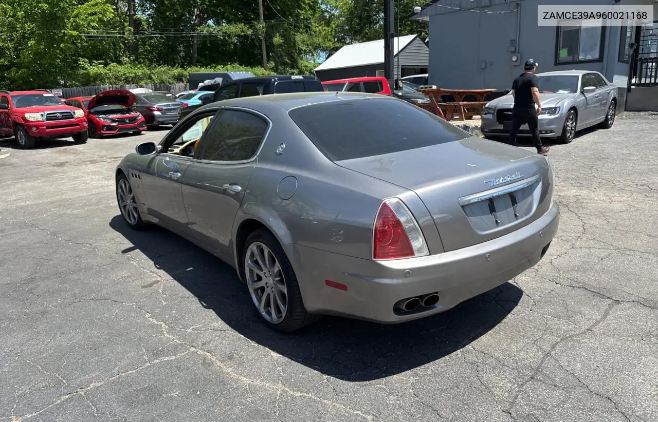 2006 Maserati Quattroporte M139 VIN: ZAMCE39A960021168 Lot: 56921785