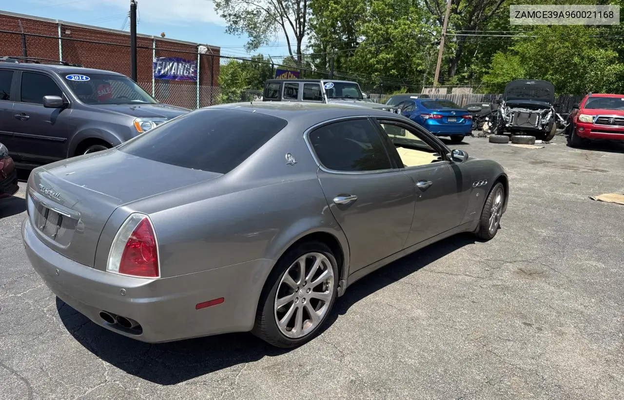 2006 Maserati Quattroporte M139 VIN: ZAMCE39A960021168 Lot: 56921785
