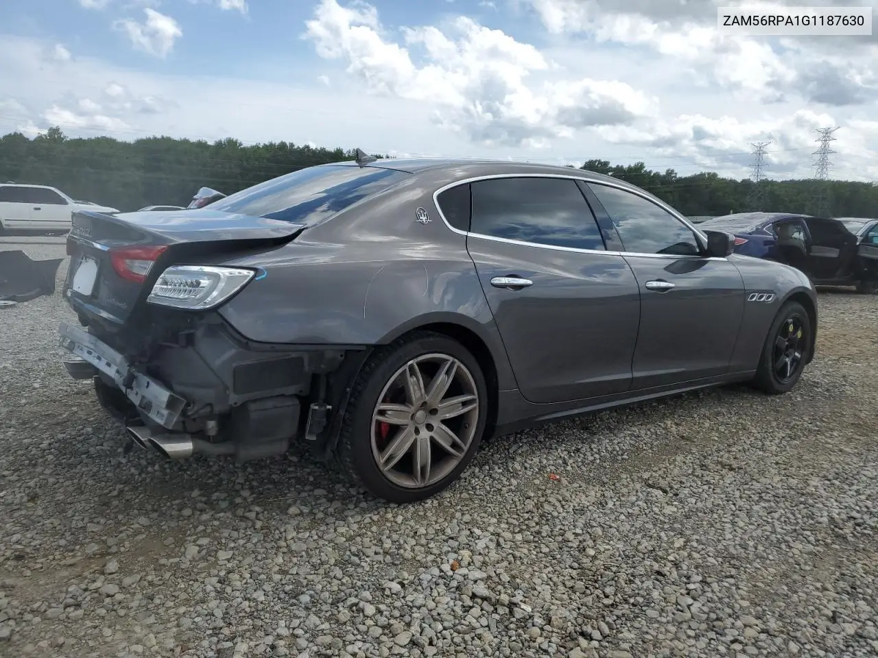 2016 Maserati Quattroporte S VIN: ZAM56RPA1G1187630 Lot: 61212535