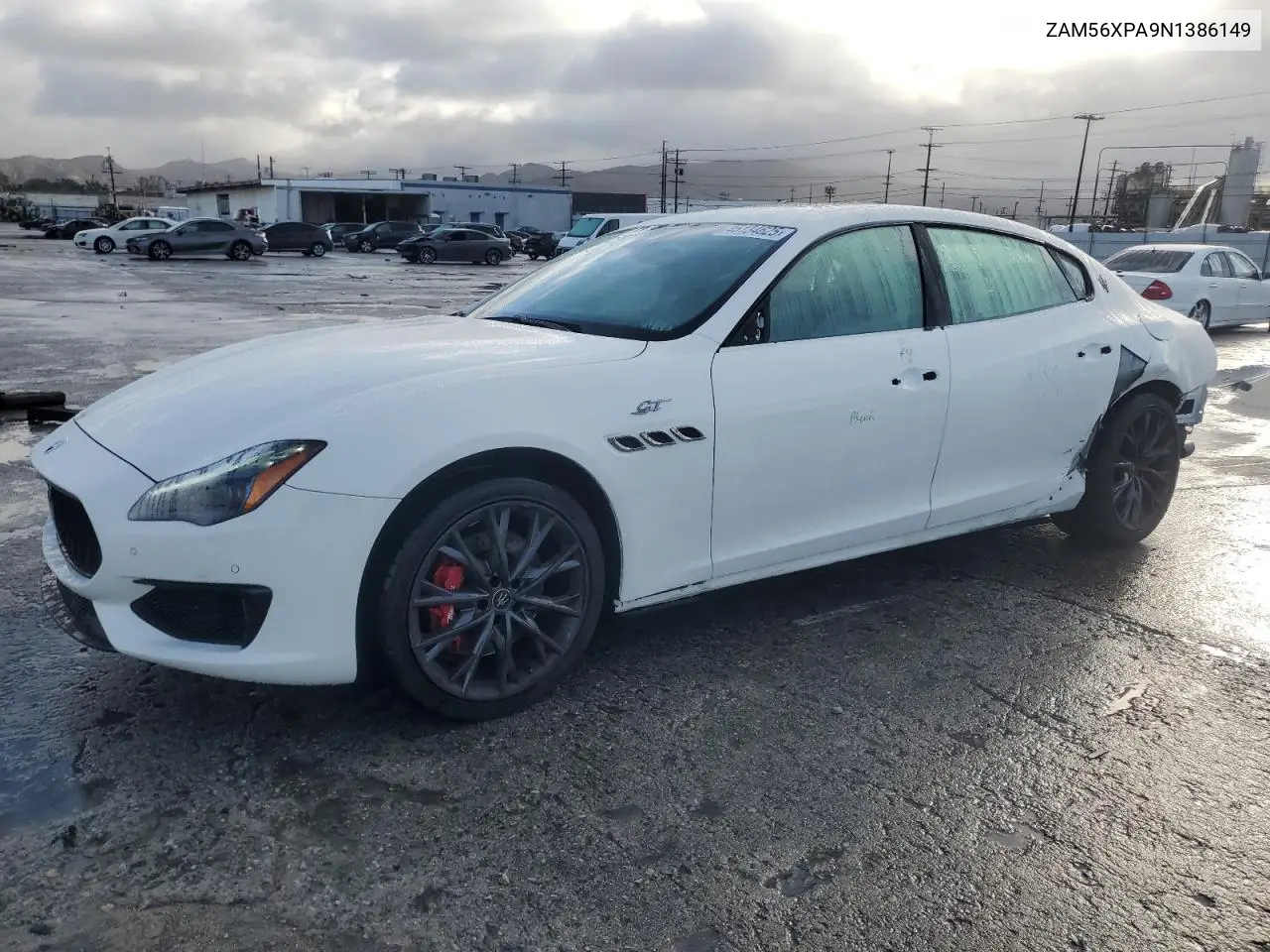 2022 Maserati Quattroporte Base VIN: ZAM56XPA9N1386149 Lot: 45134625