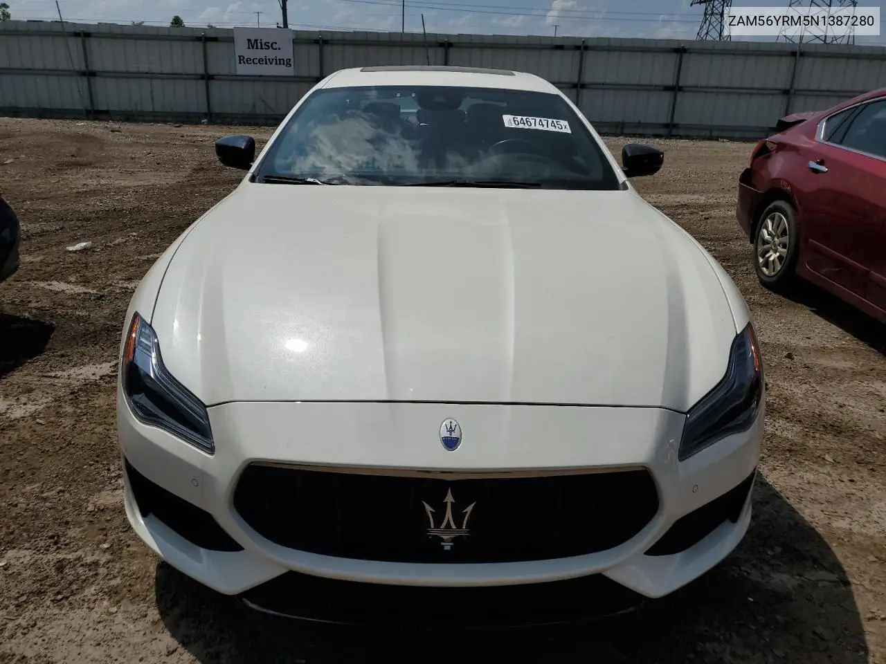 2022 Maserati Quattroporte Modena VIN: ZAM56YRM5N1387280 Lot: 64674745
