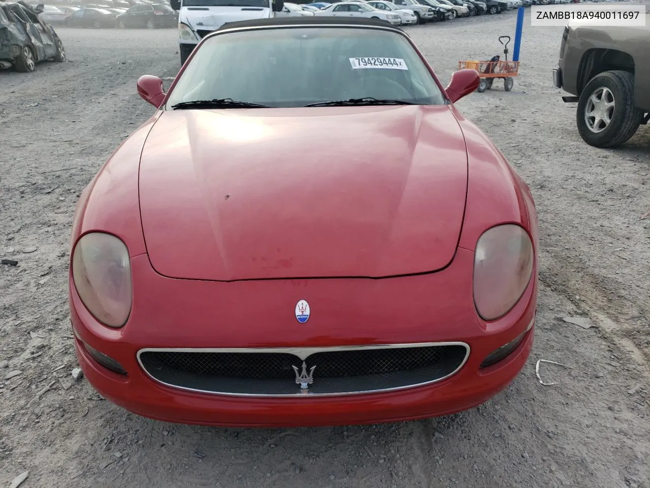 2004 Maserati Spyder Cambiocorsa VIN: ZAMBB18A940011697 Lot: 79429444